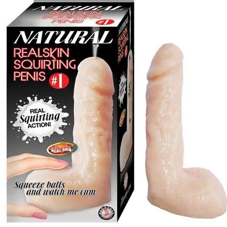 Nasstoys Dildos Natural Realskin Squirting Dildo 6 Inch Vanilla