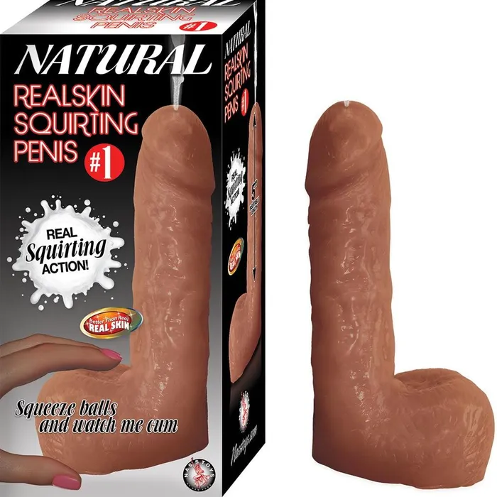 Natural Realskin Squirting Dildo 6 Inch Chocolate Nasstoys Dildos