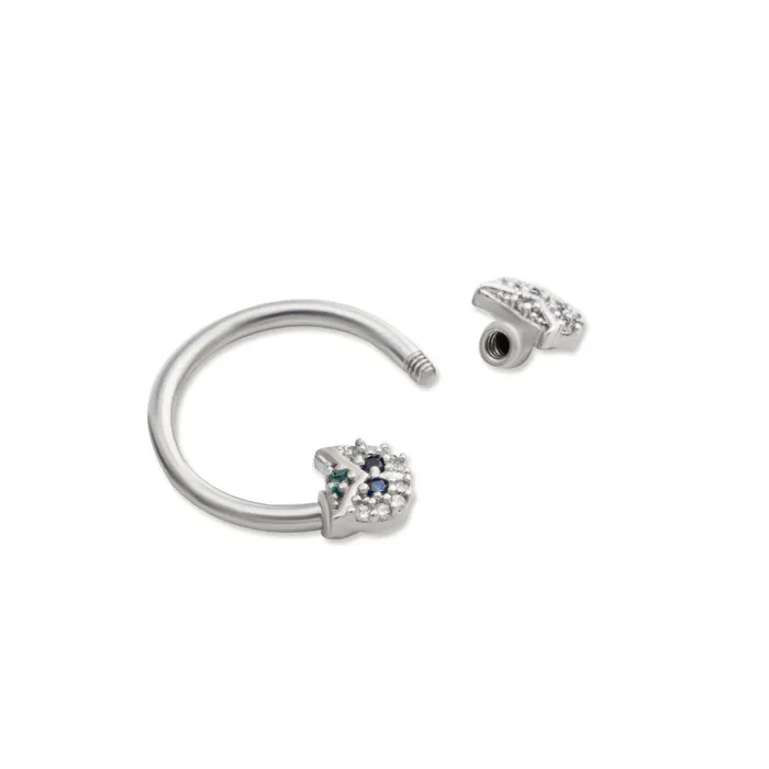 Nipple Clitoral Toys Painful Pleasures 14g 12 Blinged Owl Circular Nipple Barbell Price Per 1