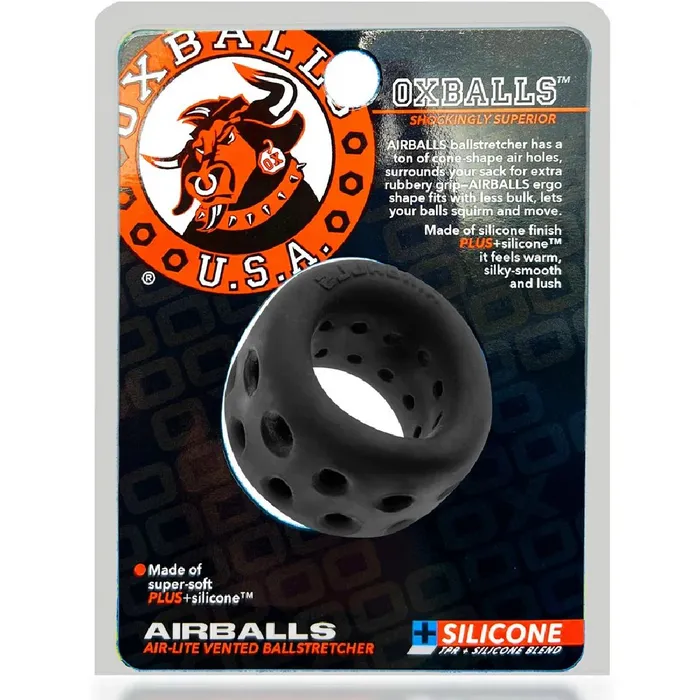 Oxballs Anal Oxballs Air Lite Ventilated Ball Stretcher Black Ice