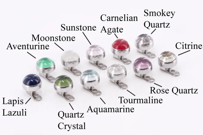 Painful Pleasures 14g 12g Internally Threaded Real Stone Top Price Per 1 Dildos