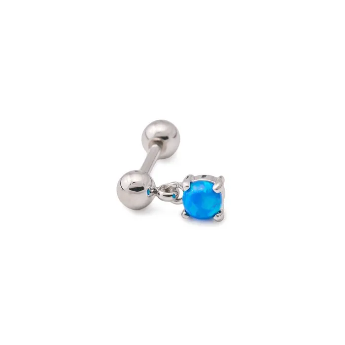 Painful Pleasures 16g 516 RhodiumPlated Straight Stainless Steel Barbell with Opal Dangle Female Sex Toys Painful Pleasures 16g 516 RhodiumPlated Straight Stainless Steel Barbell with Opal Dangle Female Sex Toys
