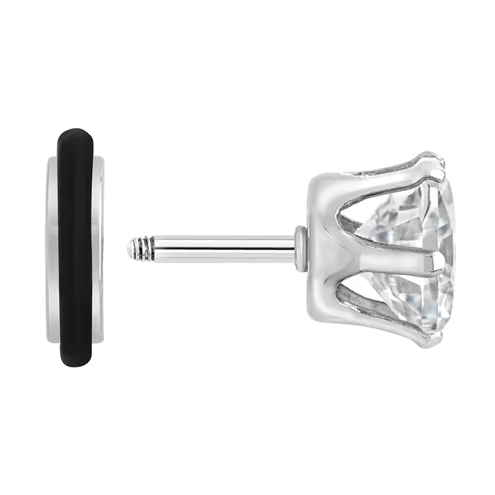Painful Pleasures Anal 16g Prong Set 8mm Jewel Threaded Stud Earring Price Per 1