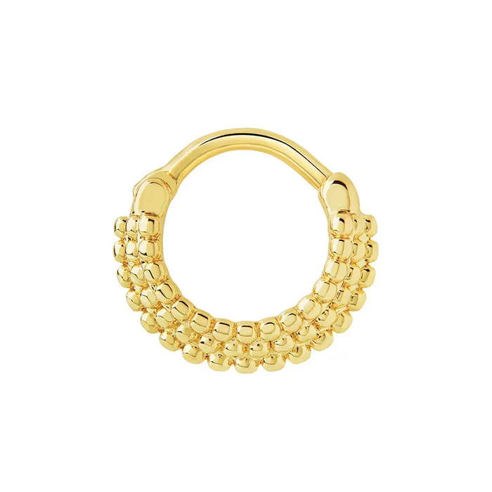 Painful Pleasures Anal 16g PVD Gold Micron Beaded Rope Clicker