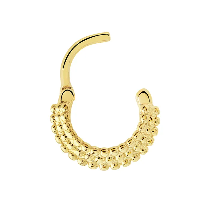 Painful Pleasures Anal 16g PVD Gold Micron Beaded Rope Clicker