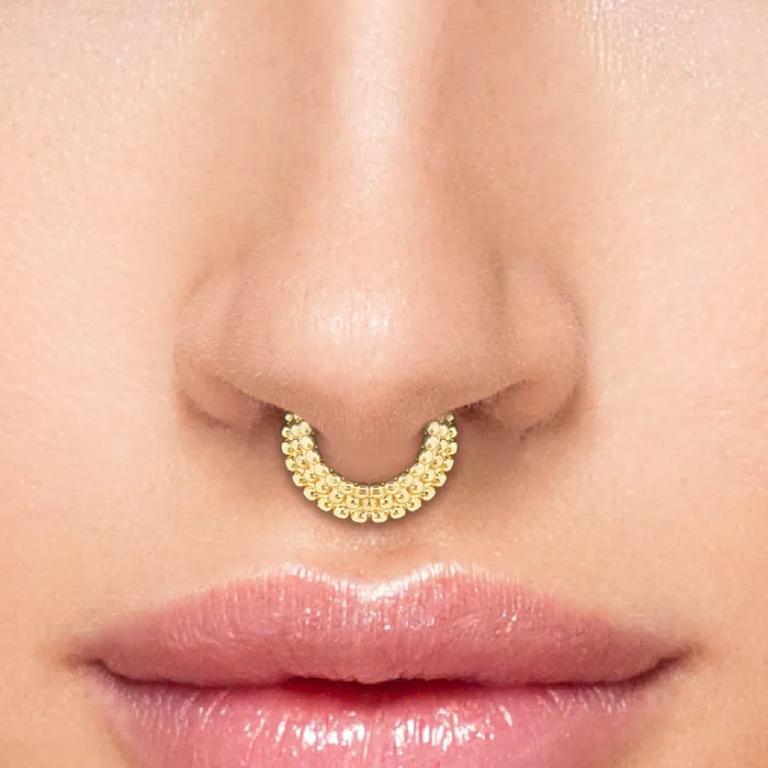 Painful Pleasures Anal 16g PVD Gold Micron Beaded Rope Clicker