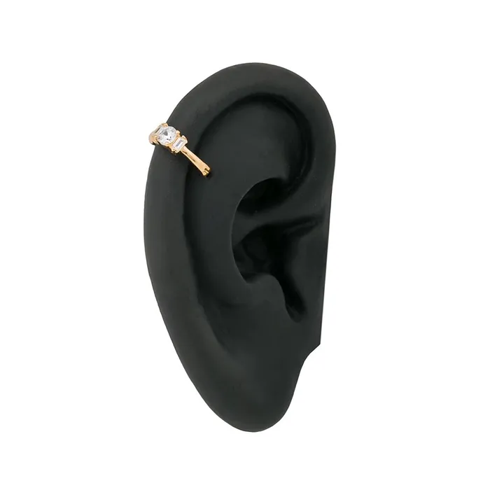 Painful Pleasures Anal 18g 38 Flanked Crystal Gold Plated Clicker