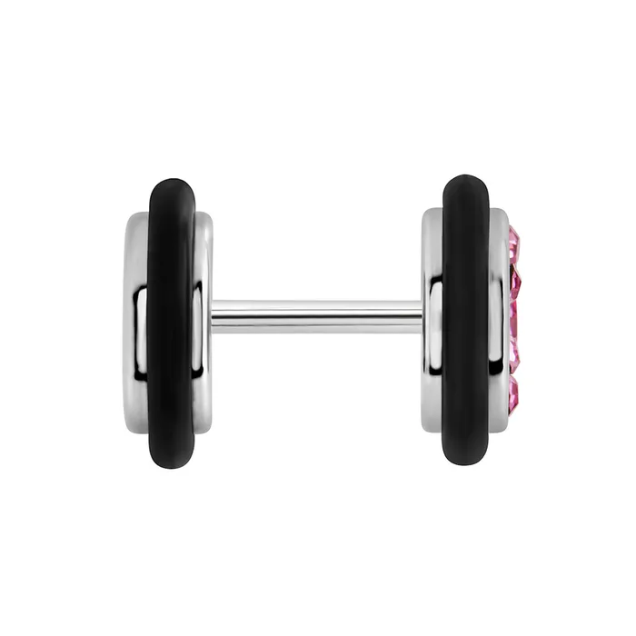 Painful Pleasures Anal FAKE PLUG 9 Stone Pink BLING Fake Piercing 16g thin post Price Per 1