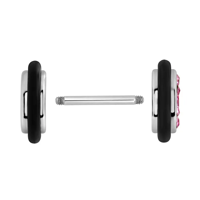 Painful Pleasures Anal FAKE PLUG 9 Stone Pink BLING Fake Piercing 16g thin post Price Per 1