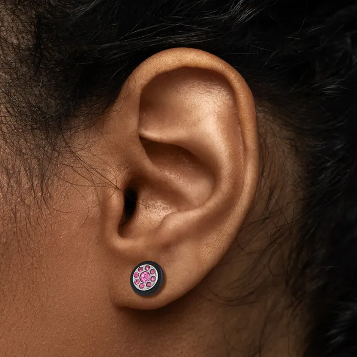 Painful Pleasures Anal FAKE PLUG 9 Stone Pink BLING Fake Piercing 16g thin post Price Per 1
