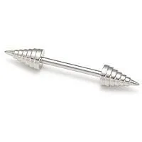 Painful Pleasures Dildos 16g 1532 Stainless Steel 7 Layer Cone Straight Barbell