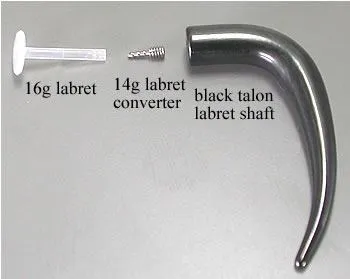 Painful Pleasures Female Sex Toys 14g BioPlastic Flexible Threadless Labret Post 14 12