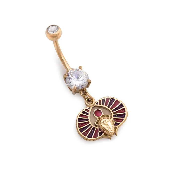Painful Pleasures Male Sex Toys 14g 38 PVD Gold Egyptian Scarab Dangle Belly Button Ring Painful Pleasures Male Sex Toys 14g 38 PVD Gold Egyptian Scarab Dangle Belly Button Ring
