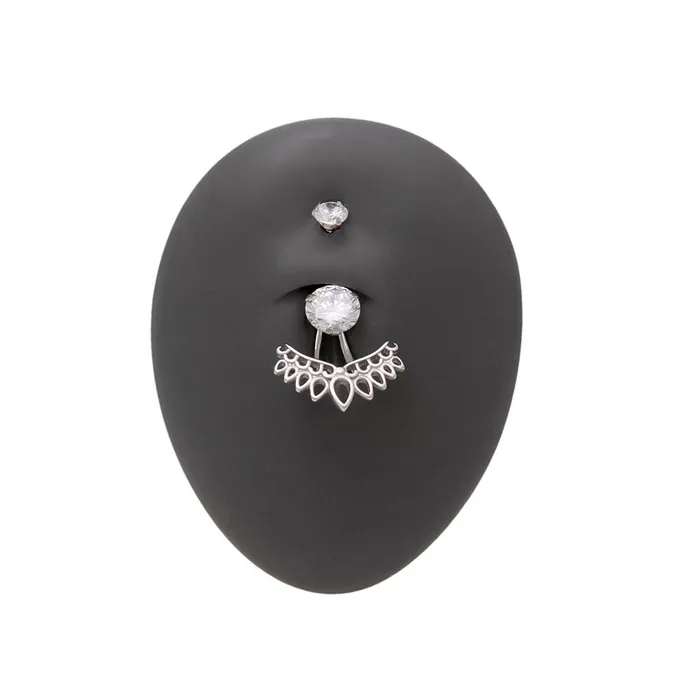 Painful Pleasures Male Sex Toys 14g 38 Silver Wing Belly Button Ring