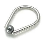 Painful Pleasures Male Sex Toys 14g Droplet Captive Ring with Hematite Ball