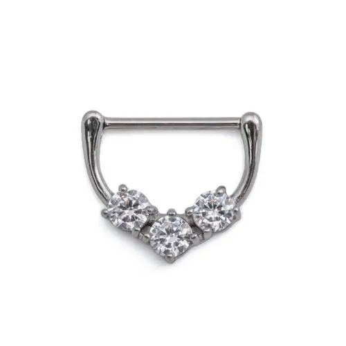 Painful Pleasures Male Sex Toys 14g Trinity Crystal Steel Nipple Clicker