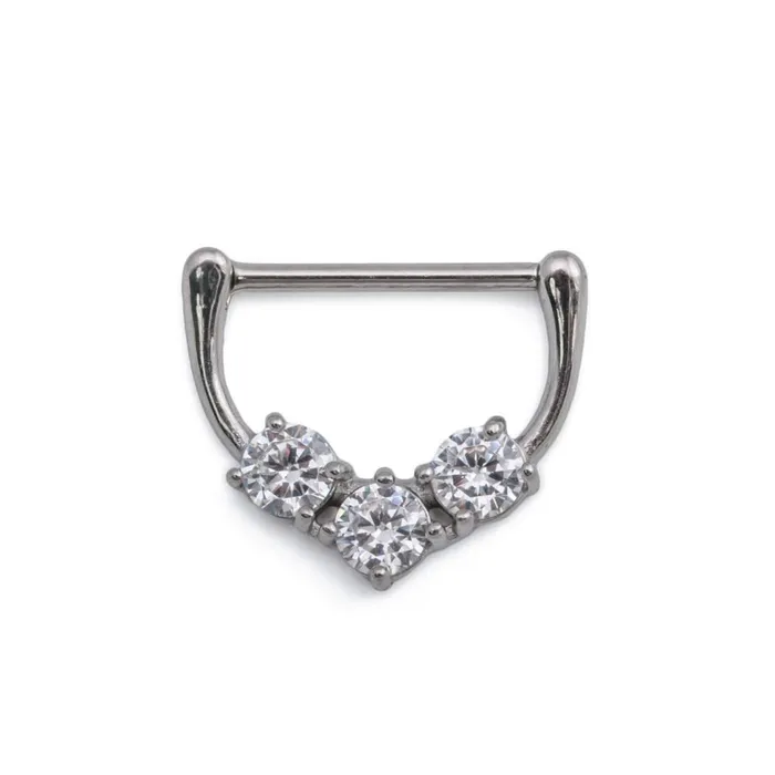 Painful Pleasures Male Sex Toys 14g Trinity Crystal Steel Nipple Clicker