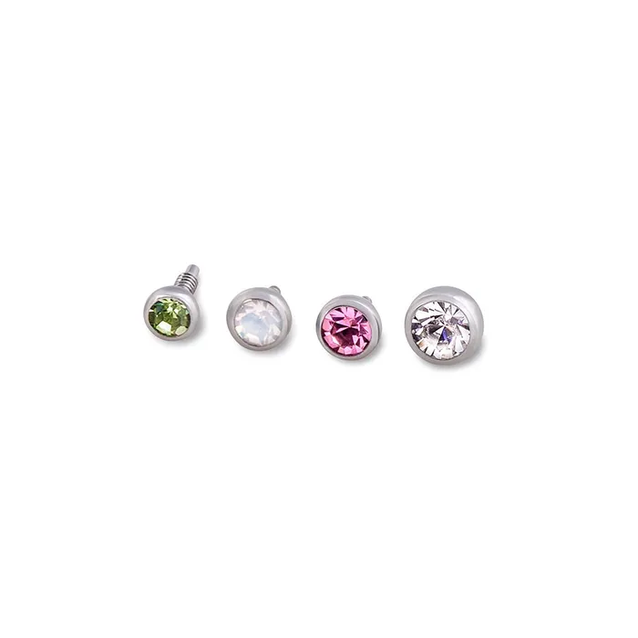Painful Pleasures Male Sex Toys Internal Martini Bezel Set Gem with UFO Back Labret Stainless Steel Choose Size Price Per 1