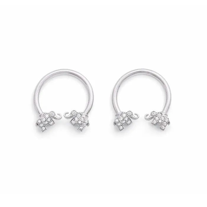 Painful Pleasures Vibrators 14g 12 Square Jeweled Elephant Circular Barbell Price Per 1