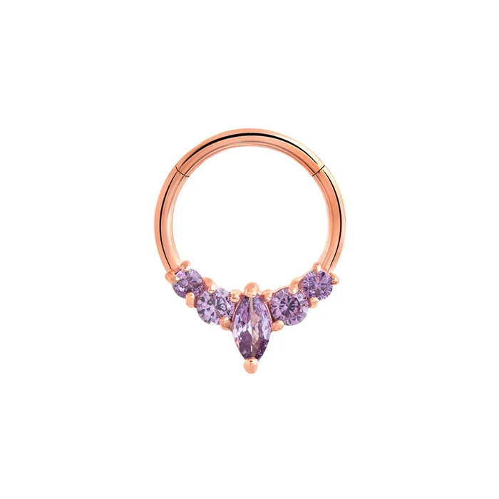 Painful Pleasures Vibrators 16g 38 PVD Rose Gold Marquise Purple Jewel Clicker Ring Price Per 1 Painful Pleasures Vibrators 16g 38 PVD Rose Gold Marquise Purple Jewel Clicker Ring Price Per 1