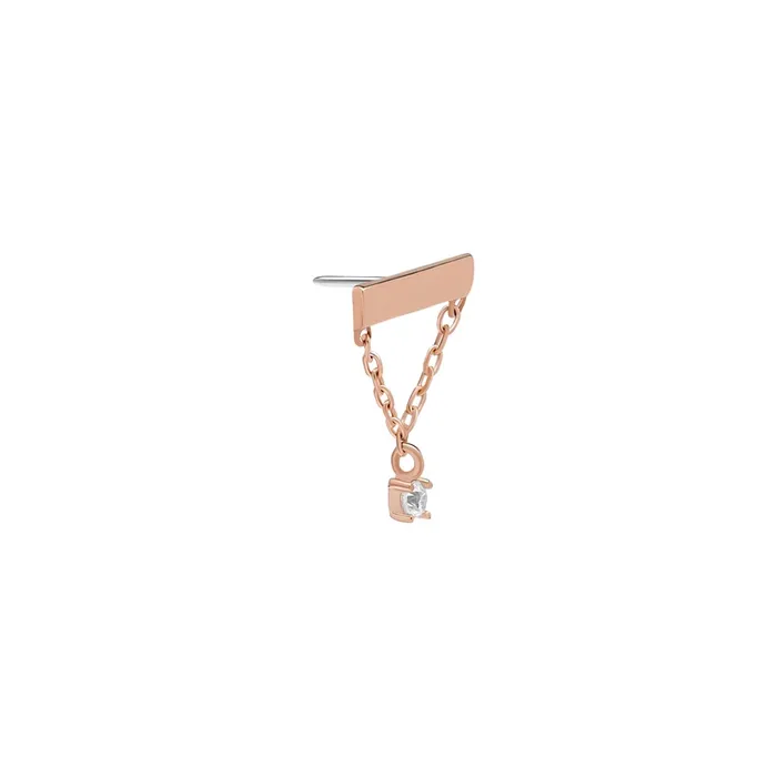 Painful Pleasures Vibrators Tilum Simple Chain and Bar 14kt Rose Gold Threadless Top Price Per 1