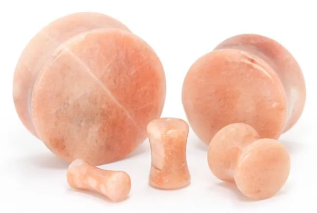 Peach Aventurine Stone Double Flare Plug Price Per 1 Painful Pleasures Anal