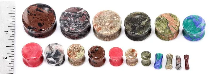 Peach Aventurine Stone Double Flare Plug Price Per 1 Painful Pleasures Anal