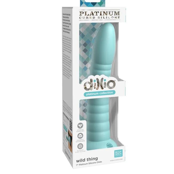 Pipedream Products Anal Wild Thing Ribbed Long Tapered 7 Inch Dildo Teal