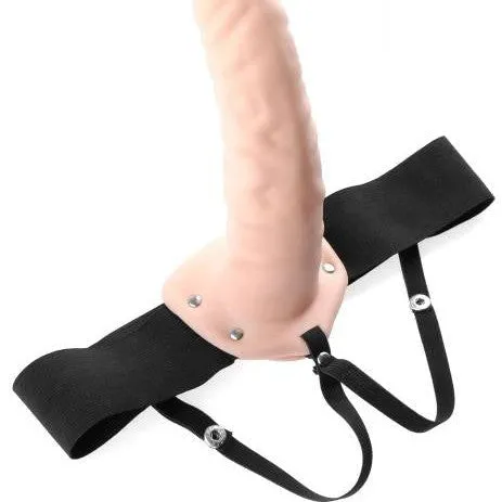 Pipedream Products Fetish Fantasy 8 Inch Hollow Dildo Strapon Harness Vanilla Female Sex Toys