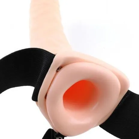 Pipedream Products Fetish Fantasy 8 Inch Hollow Dildo Strapon Harness Vanilla Female Sex Toys