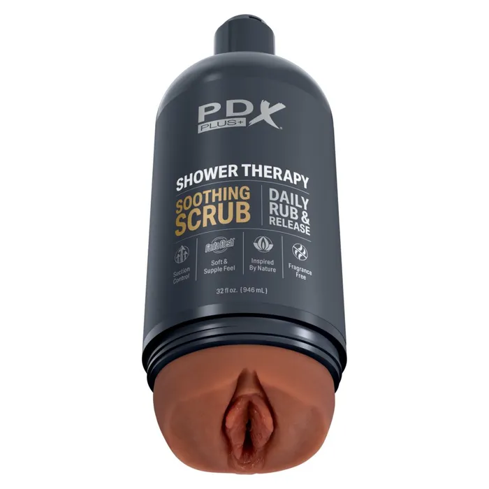 Pipedream Products Male Sex Toys Shower Therapy Discreet Realistic Stroker with Mount Chocolate