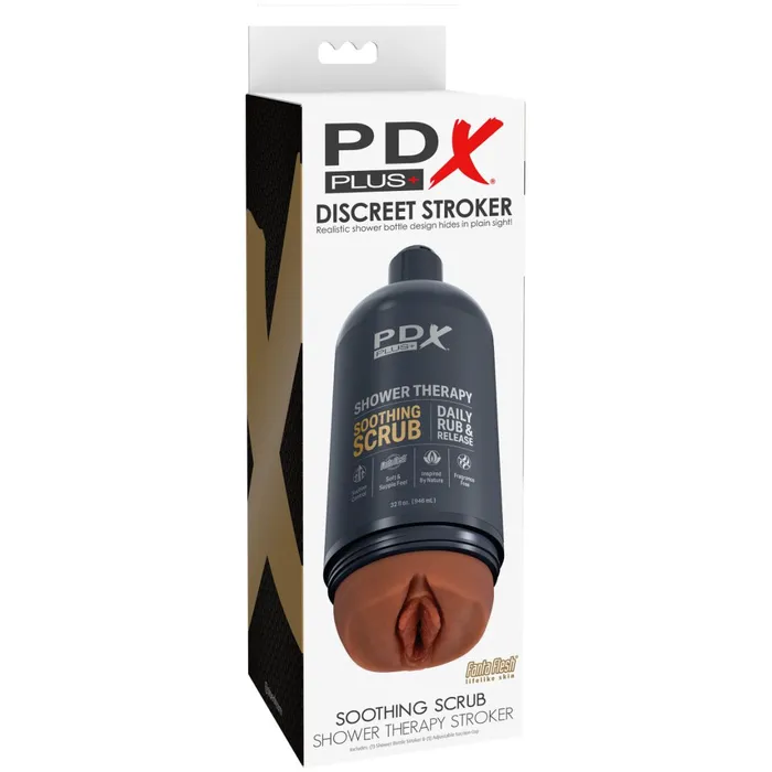 Pipedream Products Male Sex Toys Shower Therapy Discreet Realistic Stroker with Mount Chocolate