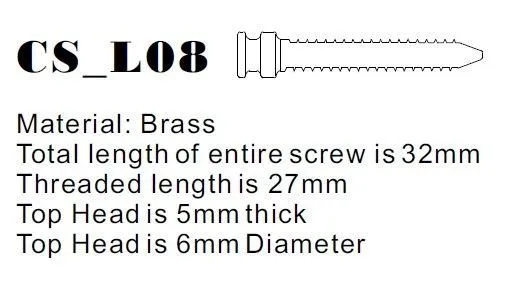 Precision Vibrators Long Brass Contact Screw M4 Metric Version 8