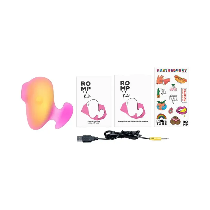 ROMP Kiss Clitoral Stimulator PinkCoral Rechargeable womanizer Female Sex Toys