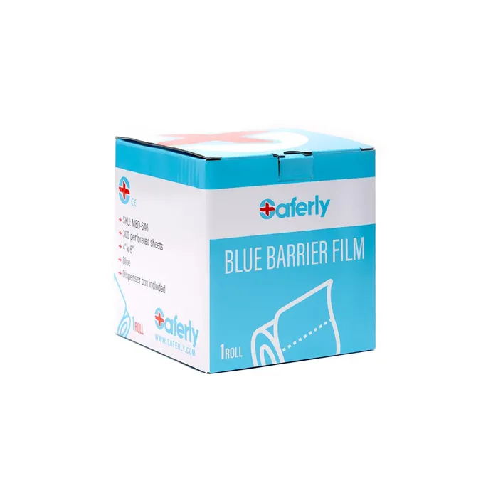 Saferly Blue TravelSized Barrier Film in Dispenser Box 4 x 6 Price Per Roll Saferly Vibrators Saferly Blue TravelSized Barrier Film in Dispenser Box 4 x 6 Price Per Roll Saferly Vibrators