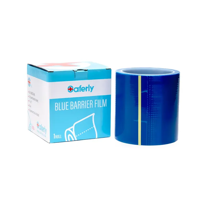 Saferly Blue TravelSized Barrier Film in Dispenser Box 4 x 6 Price Per Roll Saferly Vibrators