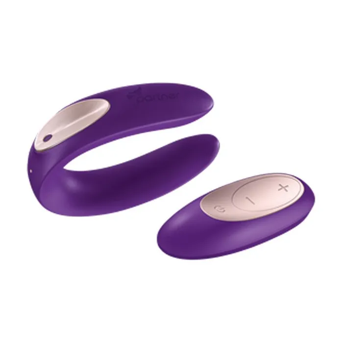 Satisfyer Double Plus Partner Vibrator w Remote Purple Satisfyer Vibrators Satisfyer Double Plus Partner Vibrator w Remote Purple Satisfyer Vibrators
