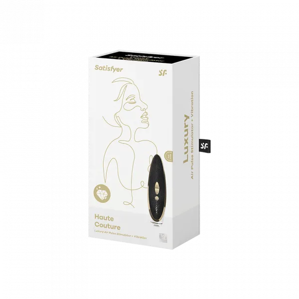 Satisfyer Satisfyer Luxury Air Pulsation Vibration Gold Black Leather Vibrators