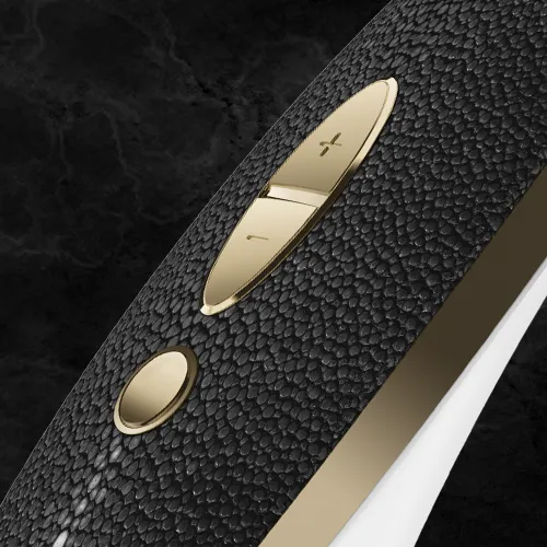 Satisfyer Satisfyer Luxury Air Pulsation Vibration Gold Black Leather Vibrators
