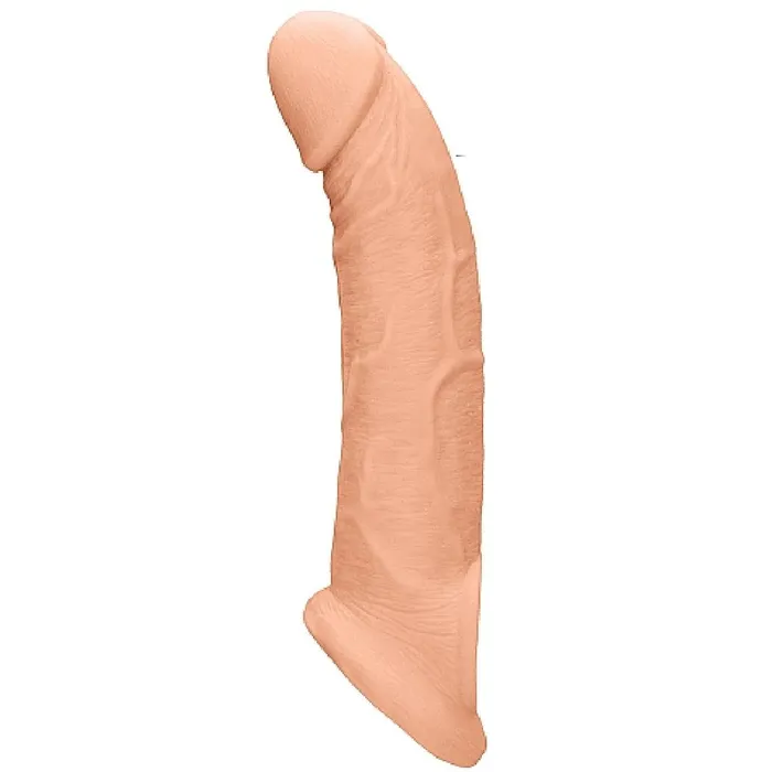Shots Realrock 9 Inch Penis Extender Sleeve with Ball Strap Vanilla Male Sex Toys