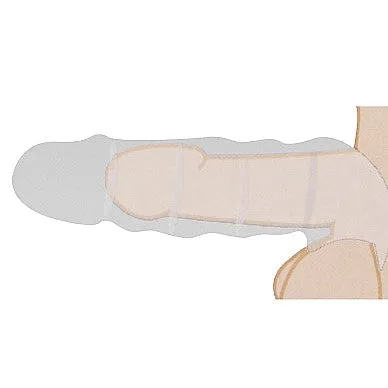Shots Realrock 9 Inch Penis Extender Sleeve with Ball Strap Vanilla Male Sex Toys