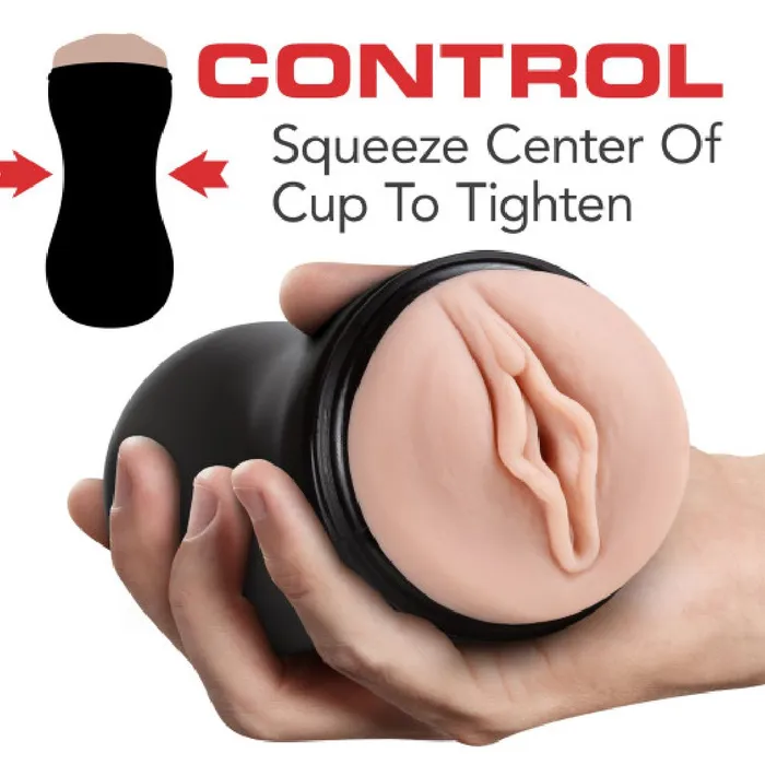Soft and Wet Pussy Self Lubricating Stroker with Ridges and Orbs Vanilla Blush Male Sex Toys