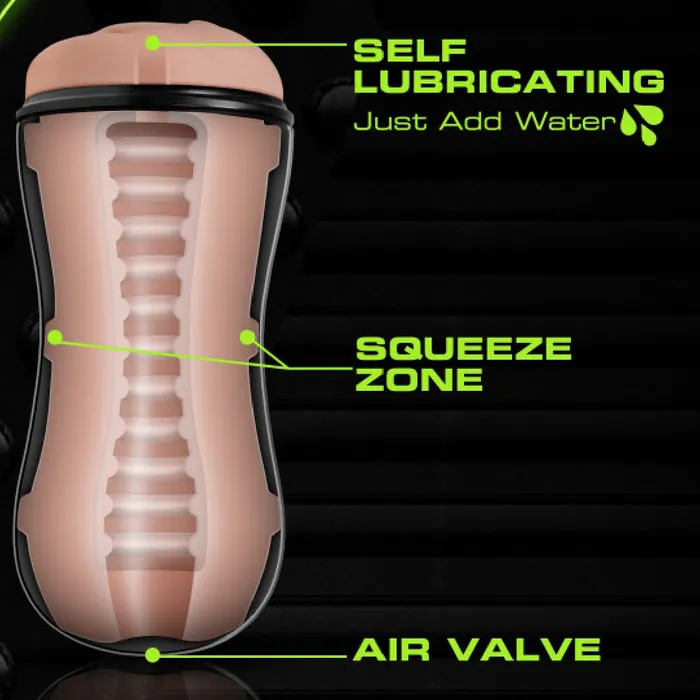 Soft and Wet Pussy Self Lubricating Stroker with Ridges and Orbs Vanilla Blush Male Sex Toys