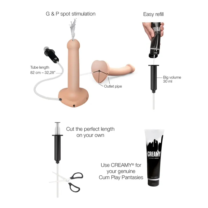 StrapOnMe 57 Inch Silicone Squirting Cum Dildo Vanilla Lovely Planet Dildos