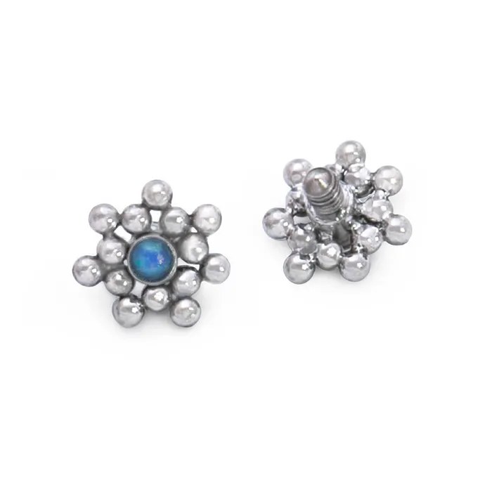 Tilum 14g12g Internally Threaded Micron Bead Cluster Titanium Opal Top Price Per 1 Tilum Vibrators