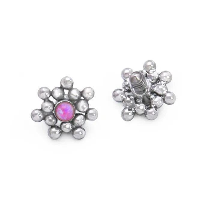 Tilum 14g12g Internally Threaded Micron Bead Cluster Titanium Opal Top Price Per 1 Tilum Vibrators