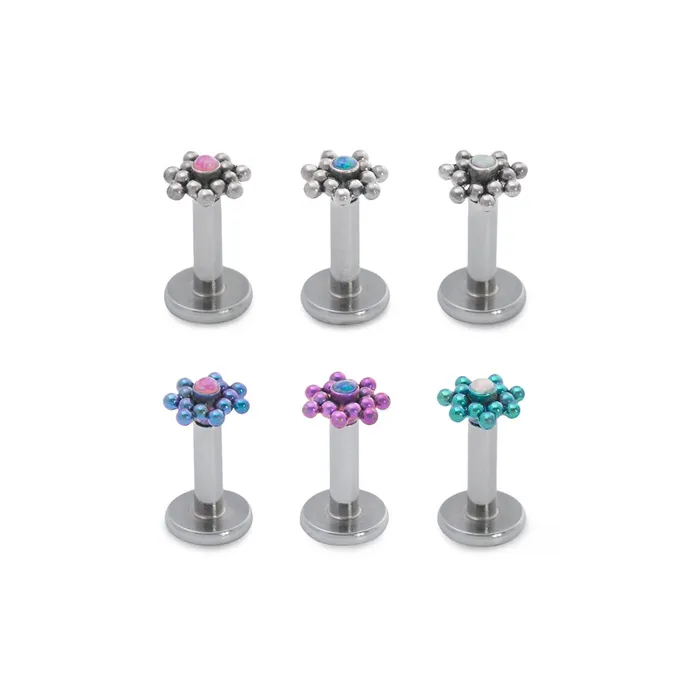 Tilum 14g12g Internally Threaded Micron Bead Cluster Titanium Opal Top Price Per 1 Tilum Vibrators