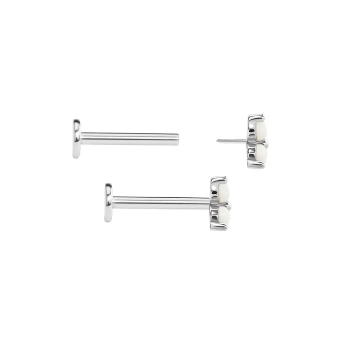 Tilum 14kt White Gold Trinity Opal Threadless Top Price Per 1 Tilum Vibrators