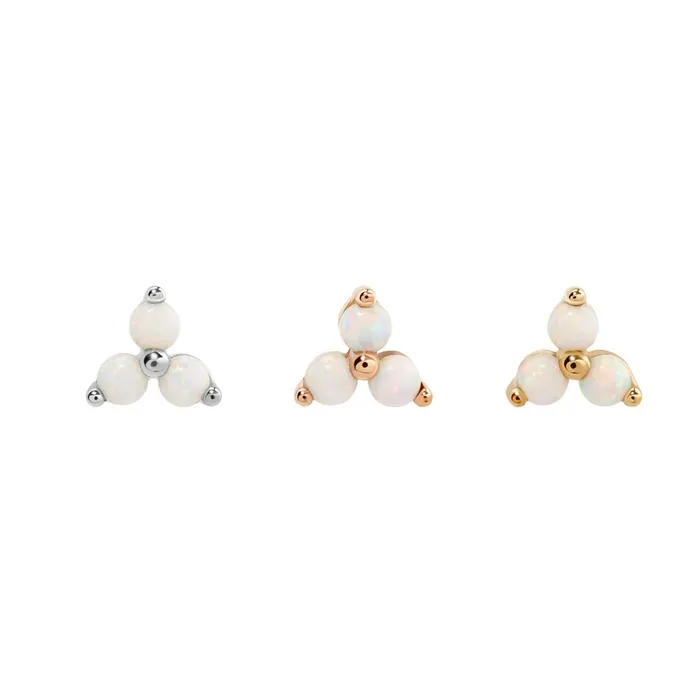 Tilum 14kt White Gold Trinity Opal Threadless Top Price Per 1 Tilum Vibrators