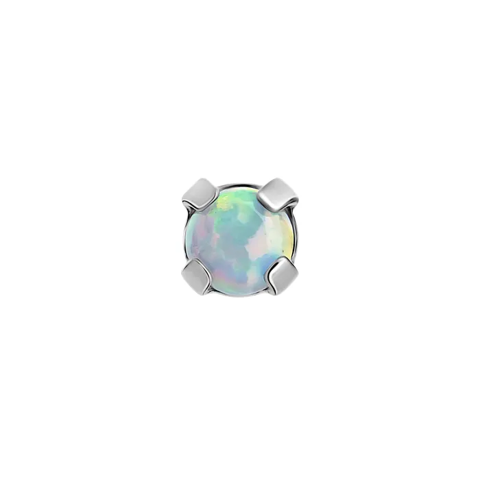 Tilum 18g16g Internally Threaded Square ProngSet 2mm Round Opal Top Price Per 1 Tilum Anal